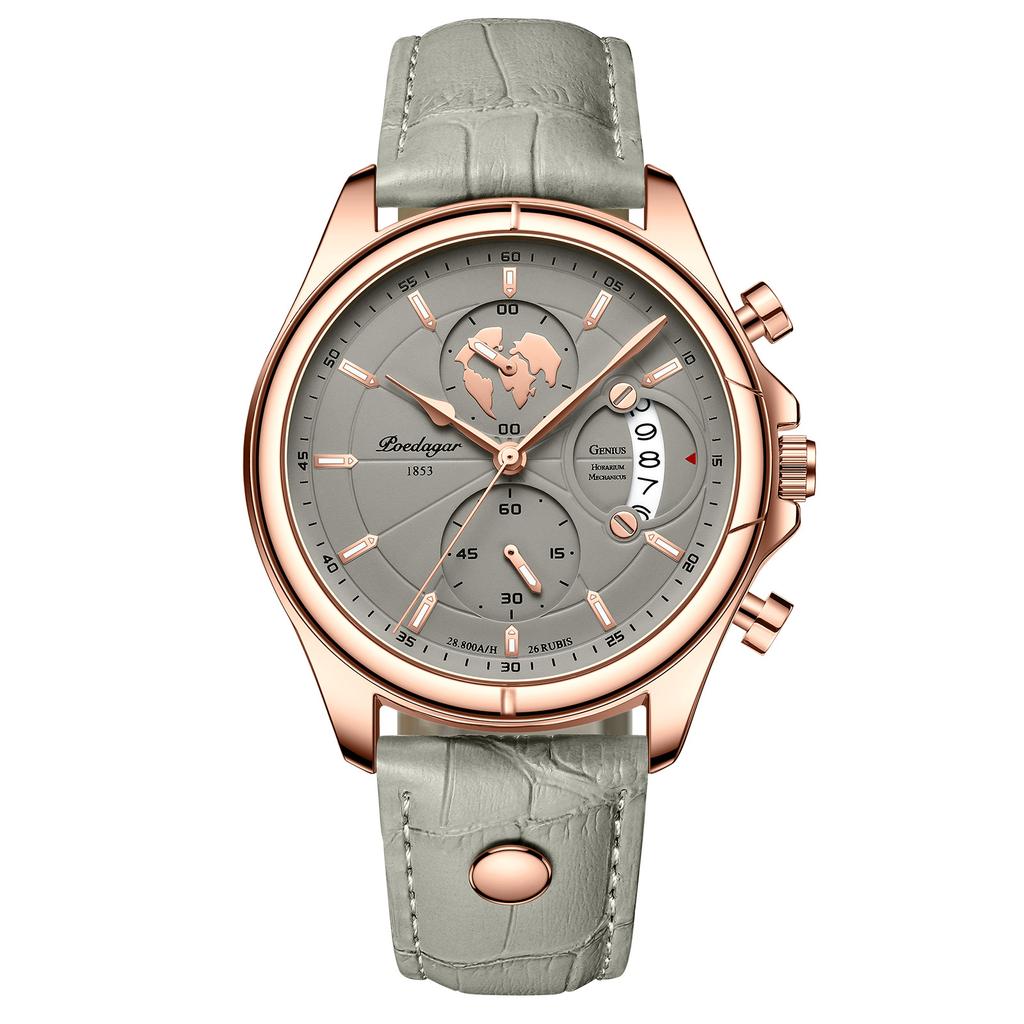 Zegarek męski Poedagar, khaki , chronograf