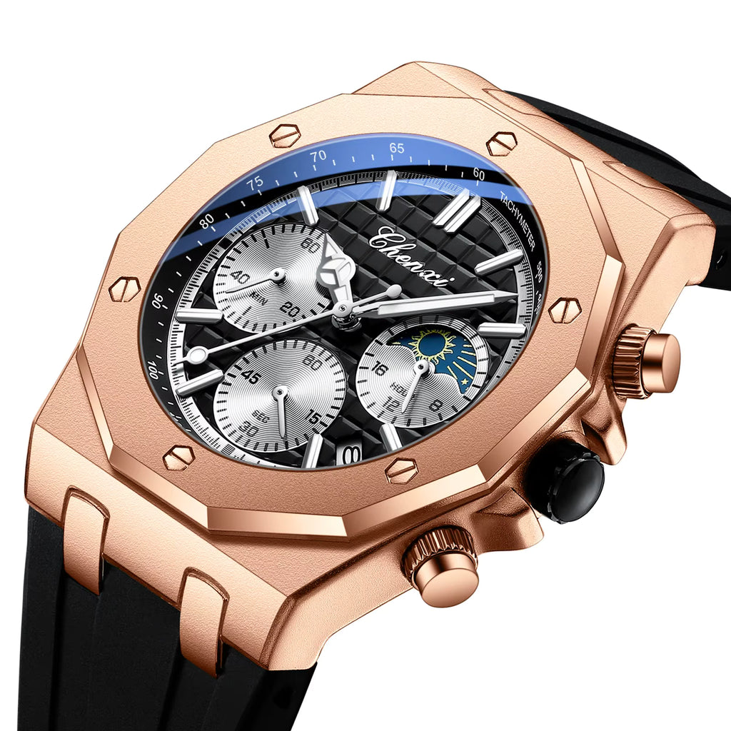 Zegarek męski chenxi chronograf , fazy księżyca