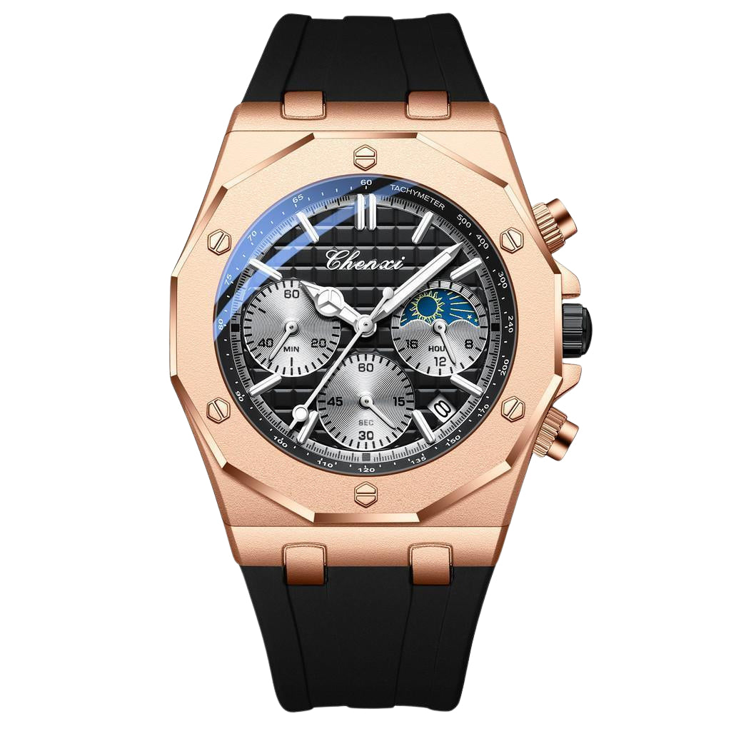 Zegarek męski chenxi chronograf , fazy księżyca